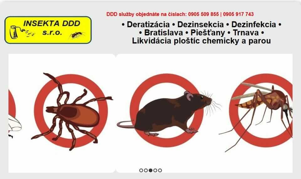 Deratizácia, Dezinfekcia a Dezinsekca