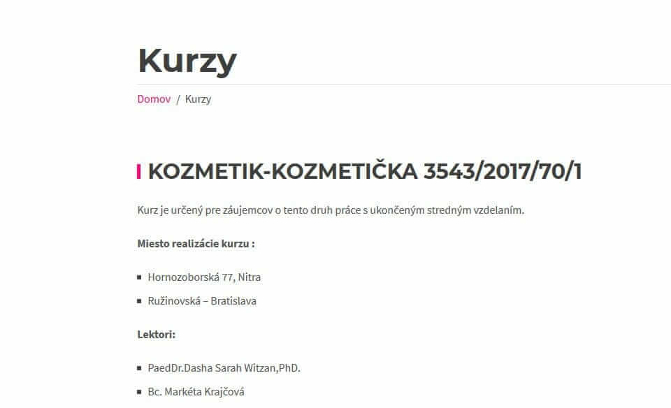 Kurzy a školenia